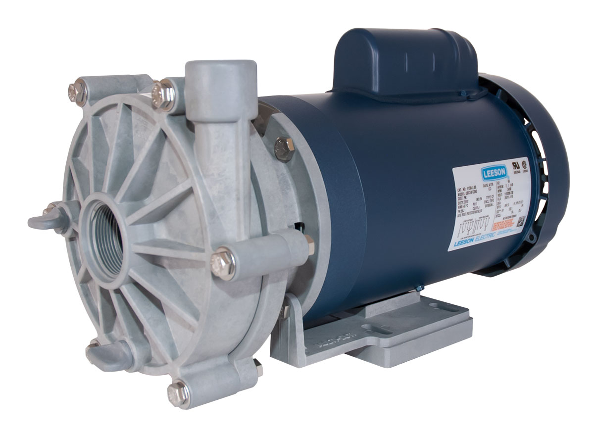 Advance 3000 Pump with blue Leeson Motor right angle view