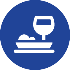 Blue Food and Beverage industry icon