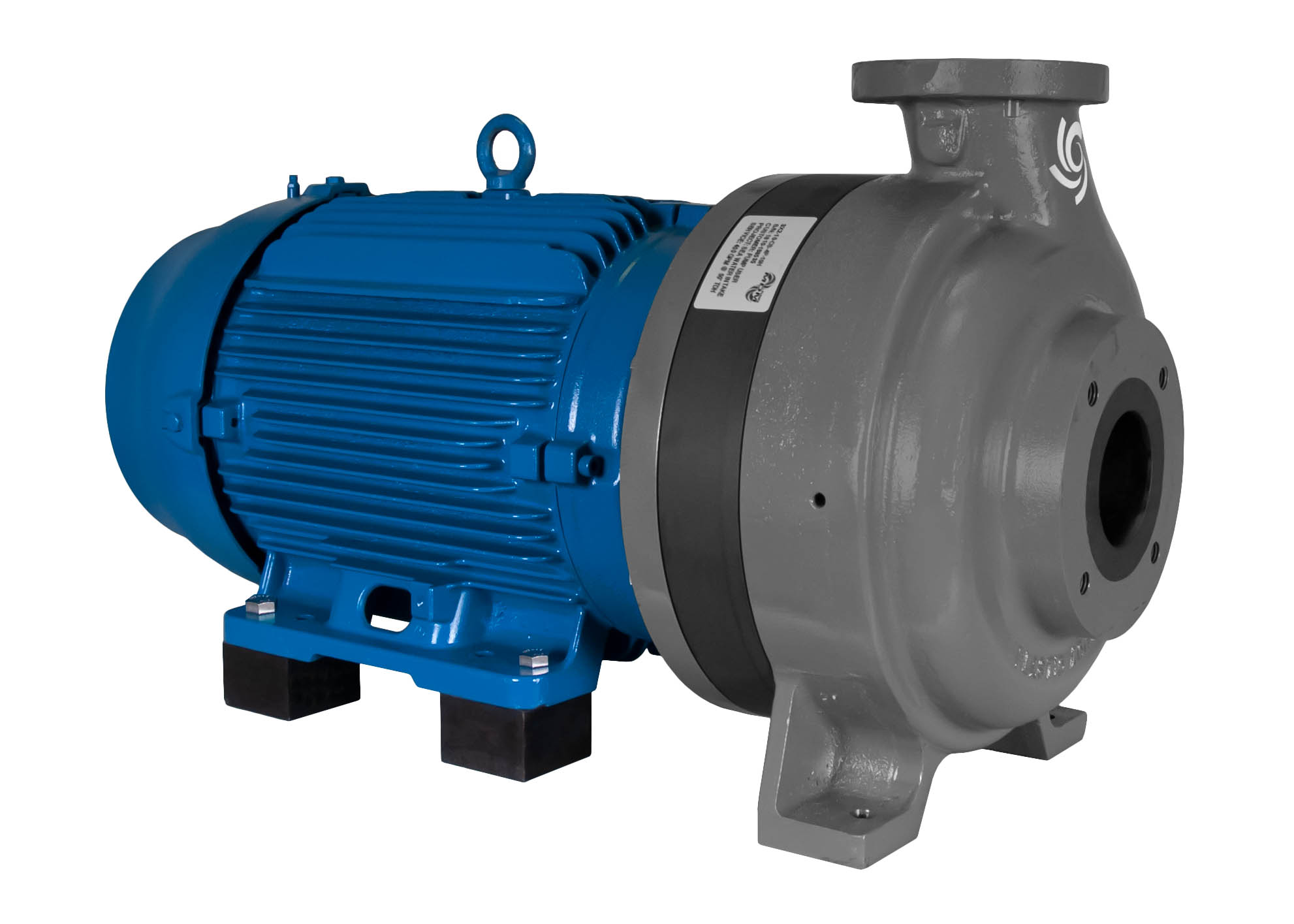 C-Shell 3x2-10 Pump with blue WEG Motor left angle view