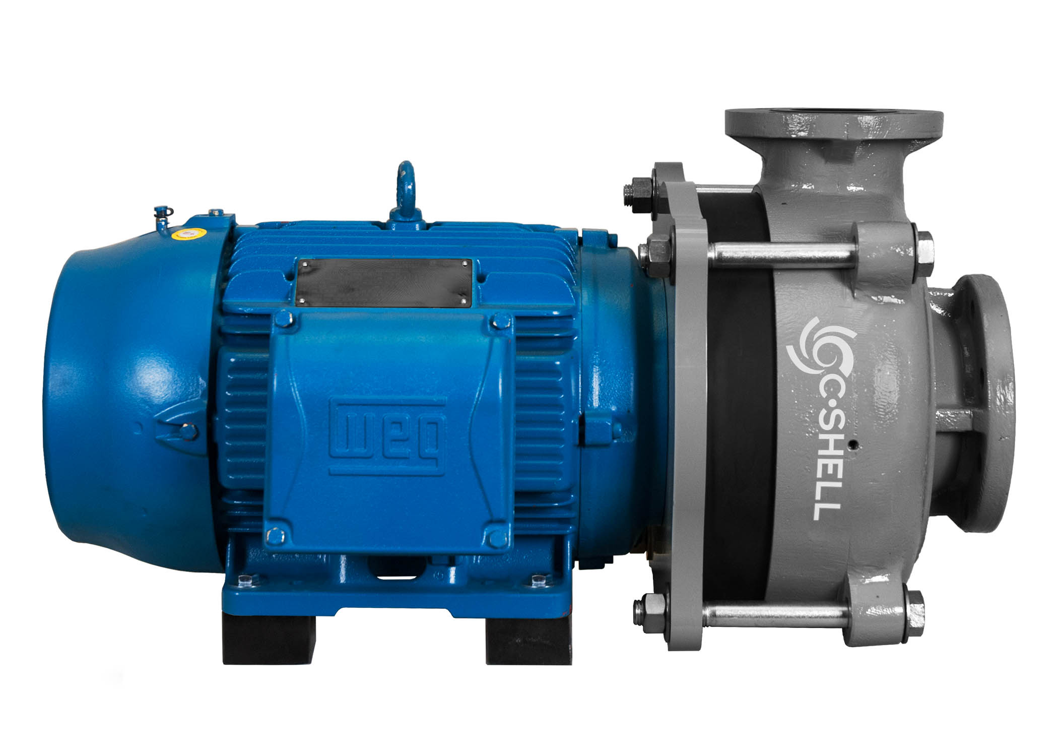 C-Shell 4x3-10 Pumpe mit blauem WEG Motor linke Seitenansicht