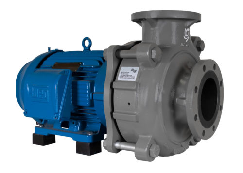 C-Shell 6x5-11 Pumpe mit blauer WEG Motor Linkswinkelansicht